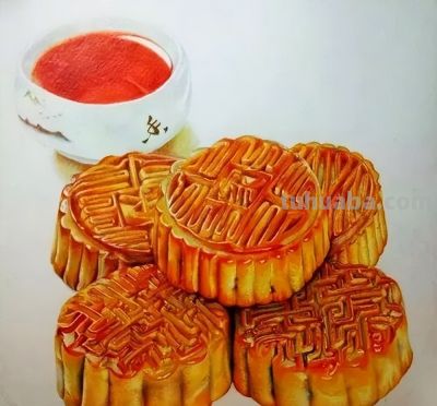 教你用彩铅画中秋月饼！美美哒！ - 图画吧TUHUABA