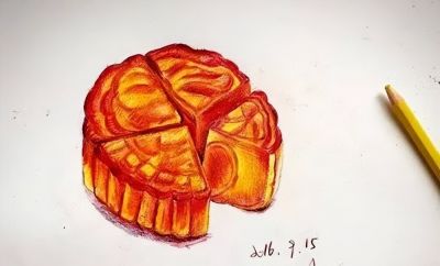 教你用彩铅画中秋月饼！美美哒！ - 图画吧TUHUABA