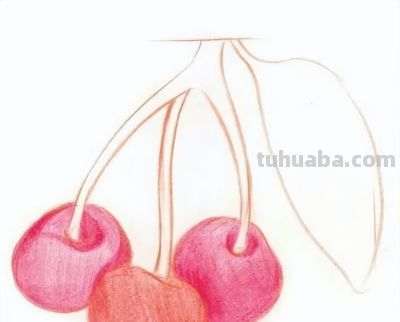 彩铅画入门教程 | 彩铅水果画：樱桃的画法步骤图 - 图画吧TUHUABA