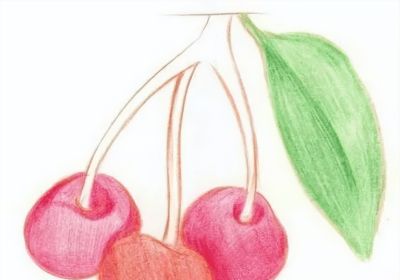 彩铅画入门教程 | 彩铅水果画：樱桃的画法步骤图 - 图画吧TUHUABA