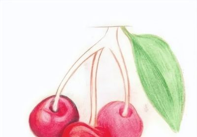 彩铅画入门教程 | 彩铅水果画：樱桃的画法步骤图 - 图画吧TUHUABA
