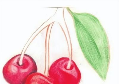 彩铅画入门教程 | 彩铅水果画：樱桃的画法步骤图 - 图画吧TUHUABA