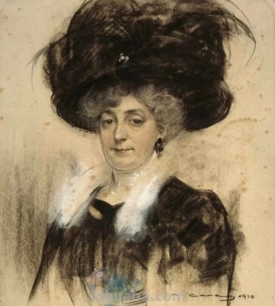 拉蒙·卡萨斯的素描，捕捉人物的瞬间神态的精品 - 图画吧TUHUABA