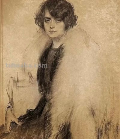 拉蒙·卡萨斯的素描，捕捉人物的瞬间神态的精品 - 图画吧TUHUABA