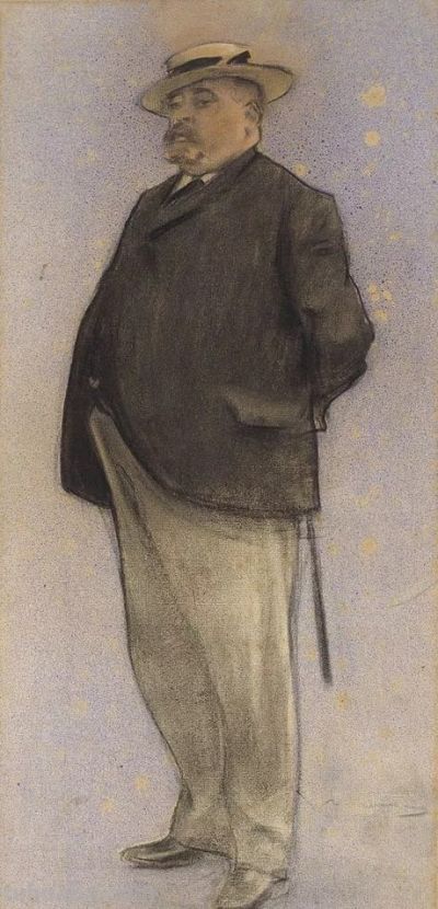 拉蒙·卡萨斯的素描，捕捉人物的瞬间神态的精品 - 图画吧TUHUABA