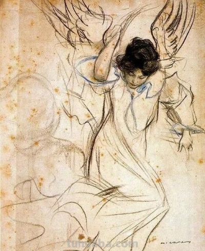 拉蒙·卡萨斯的素描，捕捉人物的瞬间神态的精品 - 图画吧TUHUABA