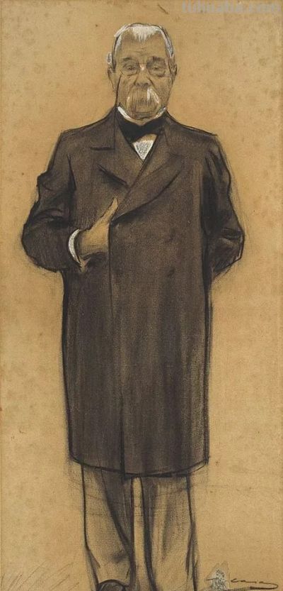 拉蒙·卡萨斯的素描，捕捉人物的瞬间神态的精品 - 图画吧TUHUABA