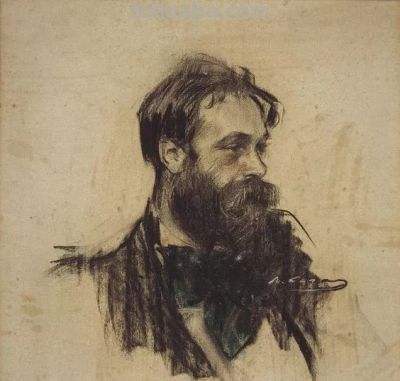 拉蒙·卡萨斯的素描，捕捉人物的瞬间神态的精品 - 图画吧TUHUABA