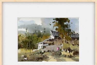 每日一画 | 树绕幽居云作幕，人归野径草为毡——小木楼·写意水彩 - 今日头条