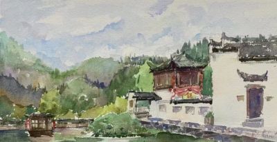 乡村新画卷 | 水彩作品《荷》《镜》《金色田野》 - 图画吧TUHUABA