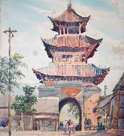 一生业余画画，他笔下的水彩，道尽了家乡的美 - 图画吧TUHUABA