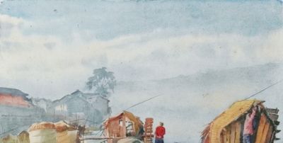 一生业余画画，他笔下的水彩，道尽了家乡的美 - 图画吧TUHUABA