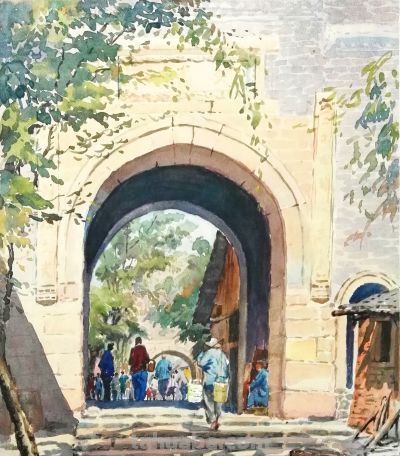 一生业余画画，他笔下的水彩，道尽了家乡的美 - 图画吧TUHUABA