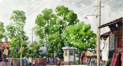 一生业余画画，他笔下的水彩，道尽了家乡的美 - 图画吧TUHUABA