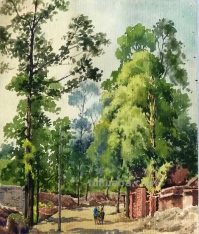 一生业余画画，他笔下的水彩，道尽了家乡的美 - 图画吧TUHUABA