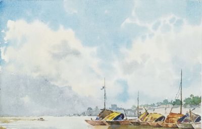 一生业余画画，他笔下的水彩，道尽了家乡的美 - 图画吧TUHUABA