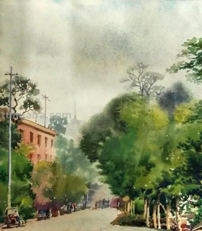 一生业余画画，他笔下的水彩，道尽了家乡的美 - 图画吧TUHUABA