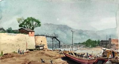 一生业余画画，他笔下的水彩，道尽了家乡的美 - 图画吧TUHUABA