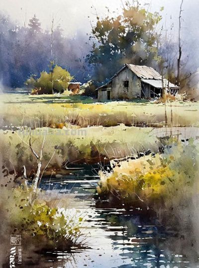 水彩《乡村景色》 - 今日头条