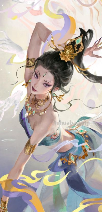 当东方神话遇上水彩：闺秀侠女、精怪神祇，每一幅都藏着千年奇幻 - 图画吧TUHUABA