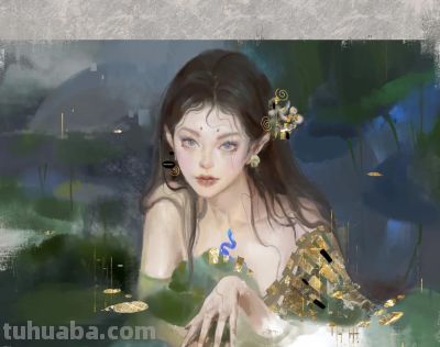 当东方神话遇上水彩：闺秀侠女、精怪神祇，每一幅都藏着千年奇幻 - 图画吧TUHUABA