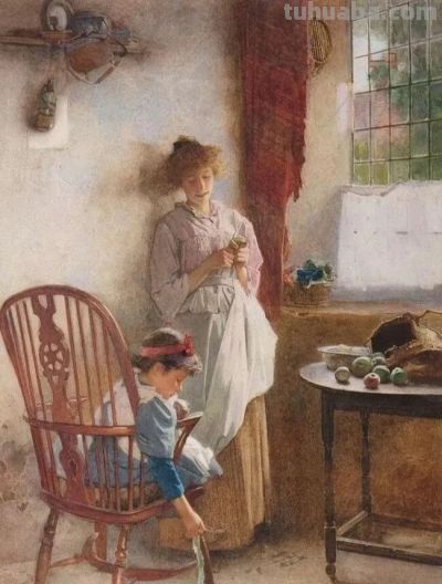 欧洲早期水彩画：英国传统水彩人物作品 - 图画吧TUHUABA