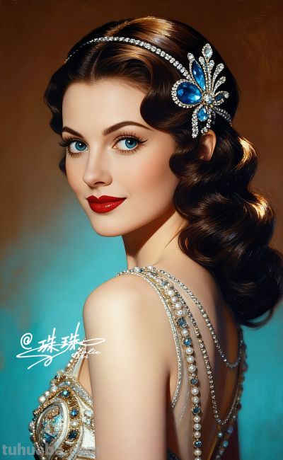 绝美油画——蓝眸似地中海的晴空，她是画布上定格的欧式缪斯 - 图画吧TUHUABA