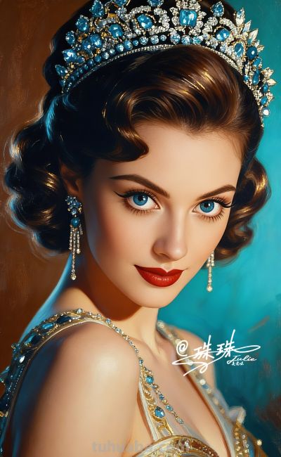 绝美油画——蓝眸似地中海的晴空，她是画布上定格的欧式缪斯 - 图画吧TUHUABA