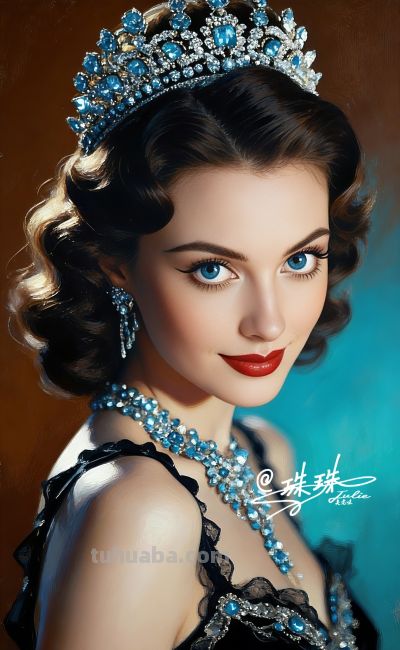 绝美油画——蓝眸似地中海的晴空，她是画布上定格的欧式缪斯 - 图画吧TUHUABA