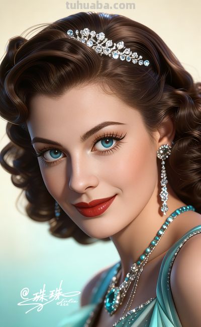 绝美油画——蓝眸似地中海的晴空，她是画布上定格的欧式缪斯 - 图画吧TUHUABA