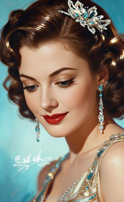 绝美油画——蓝眸似地中海的晴空，她是画布上定格的欧式缪斯 - 图画吧TUHUABA