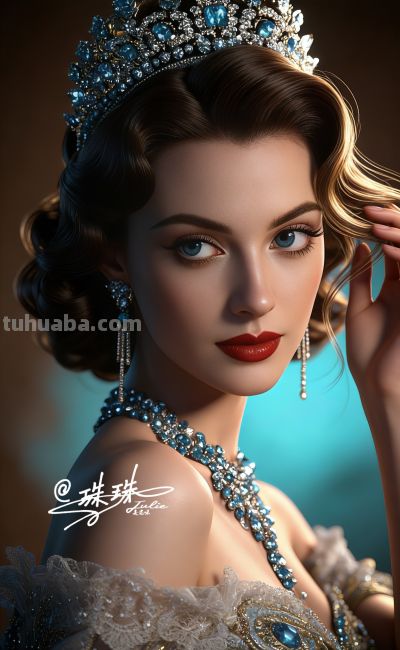 绝美油画——蓝眸似地中海的晴空，她是画布上定格的欧式缪斯 - 图画吧TUHUABA