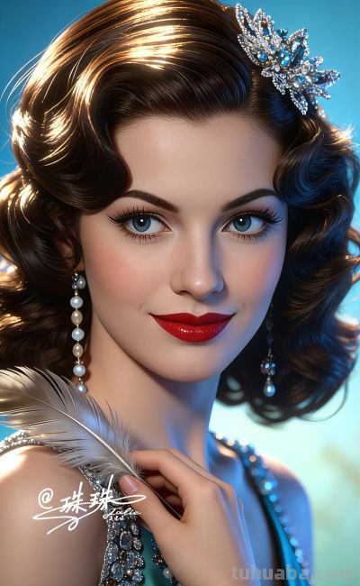 绝美油画——蓝眸似地中海的晴空，她是画布上定格的欧式缪斯 - 图画吧TUHUABA