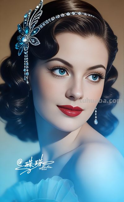 绝美油画——蓝眸似地中海的晴空，她是画布上定格的欧式缪斯 - 图画吧TUHUABA