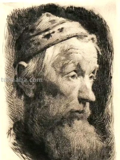 扎实，精彩，细致的素描，丹麦画家弗兰斯·施瓦茨作品 - 图画吧TUHUABA