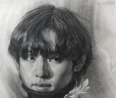 细腻温和的笔触，笔笔拿捏到位，韩国素描作品欣赏 - 图画吧TUHUABA