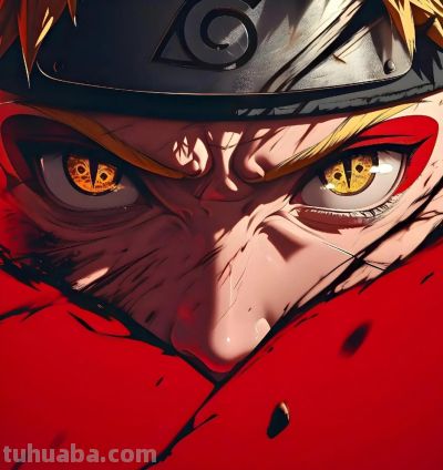 暗黑系高清壁纸｜动漫鸣人图片，有着愤怒和伤心神情，风格很炸裂 - 图画吧TUHUABA