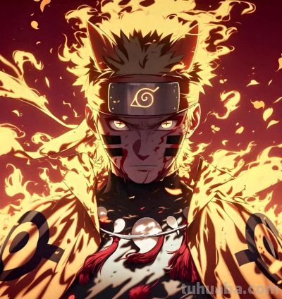 暗黑系高清壁纸｜动漫鸣人图片，有着愤怒和伤心神情，风格很炸裂 - 图画吧TUHUABA