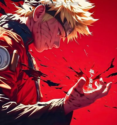 暗黑系高清壁纸｜动漫鸣人图片，有着愤怒和伤心神情，风格很炸裂 - 图画吧TUHUABA