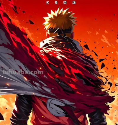 暗黑系高清壁纸｜动漫鸣人图片，有着愤怒和伤心神情，风格很炸裂 - 图画吧TUHUABA