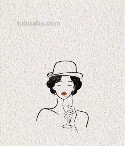 复古优雅 轻抿香槟 享受美好时光丨画个简笔画优雅佳人分享 - 今日头条