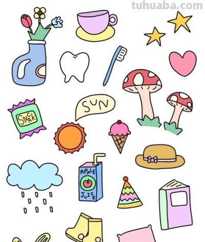 48张有颜色简笔画资料，给家里孩子画画收藏！有用 - 图画吧TUHUABA