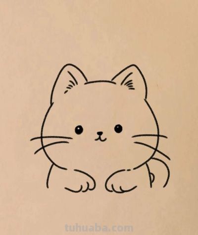 可以的猫咪/简笔画教程 - 图画吧TUHUABA
