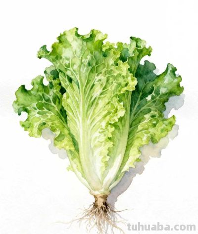 水彩画｜生菜 - 图画吧TUHUABA