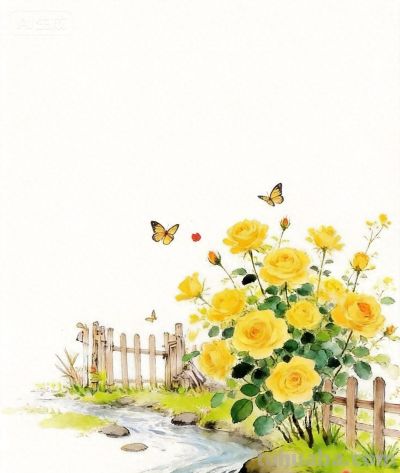 国风水彩风格:蝴蝶绕花飞，流水绕小桥！ - 今日头条