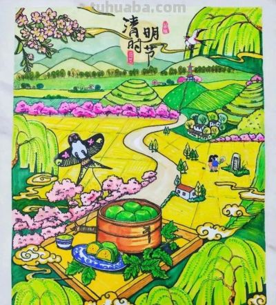 77张清明节主题画+清明节手抄报合集，建议收藏 - 图画吧TUHUABA