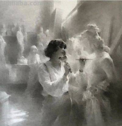 姚治的素描作品，营造出如诗如梦的朦胧氛围 - 今日头条