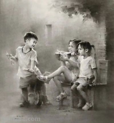 姚治的素描作品，营造出如诗如梦的朦胧氛围 - 图画吧TUHUABA