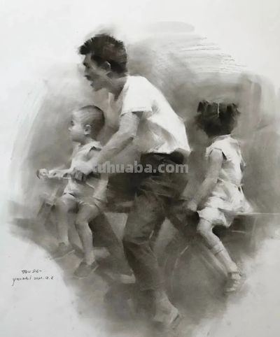 姚治的素描作品，营造出如诗如梦的朦胧氛围 - 图画吧TUHUABA