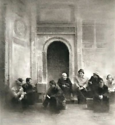 姚治的素描作品，营造出如诗如梦的朦胧氛围 - 图画吧TUHUABA